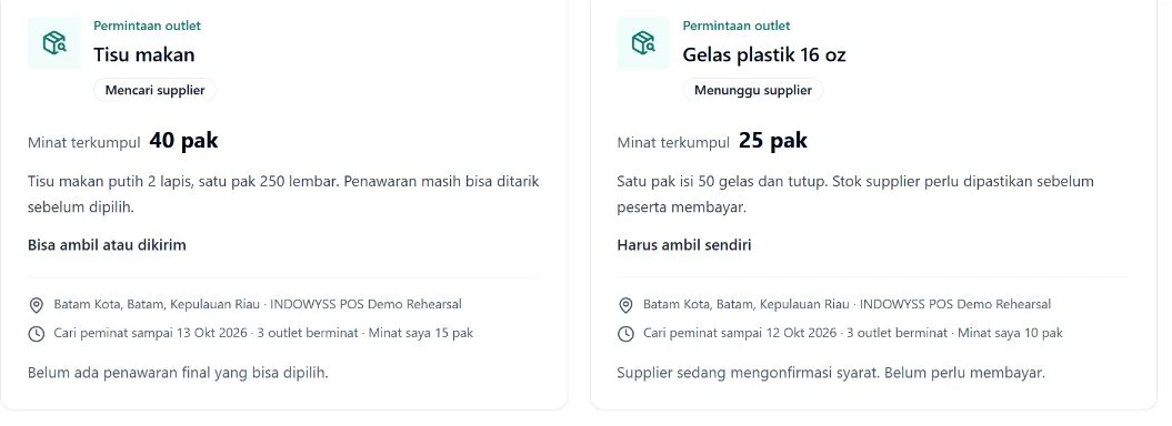 Posting kebutuhan Belanja Bersama dari akun presentasi INDOWYSS.